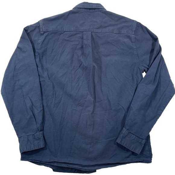 Caterpillar CAT Shirt Men's Sz‎ Medium Navy Blue Button Down Long Sleeve Pockets - Picture 3 of 11